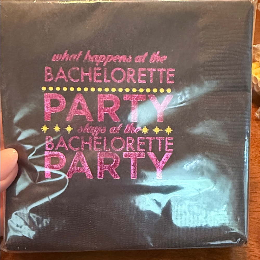 Bachelorette Party Black and Pink Napkins